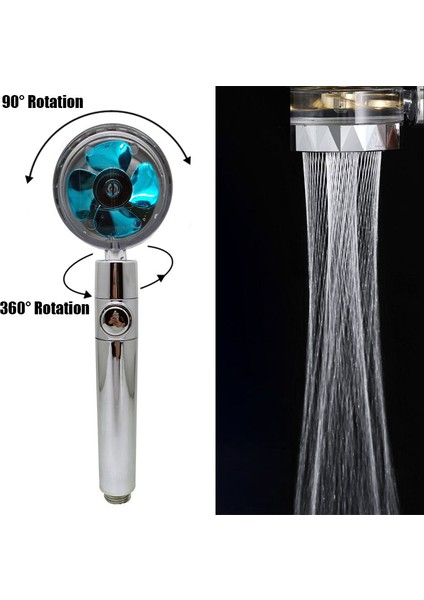 Filtre Stiliyle Gümüş Küçük Fan ile 360 Derece Dönen Abs Yağmur Yüksek Basınçlı Püskürtme Memesi Banyo Aksesuarları Yenı Duş Başlığı Su Tasarrufu Akış (Yurt Dışından) fiyatları