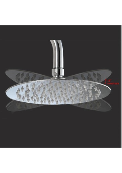 Yuvarlak Tarz 8 Inç Yuvarlak ve Kare Paslanmaz Çelik Duş Başlığı Yağış Yağmur Biçimli Duş Başlığı Krom Yüksek Basınçlı Banyo Musluğu Dusche Ducha Yağmur Duşu (Yurt Dışından)