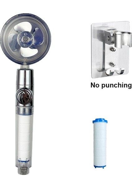 TOU07 Gümüş Taban Stili Vıloyı Duş Başlığı Su Tasarrufu Yüksek Basınçlı El Turbo Pervane Duş Başlığı Ayarlanabilir Su Akışı Banyo Filtre Memesi (Yurt Dışından)