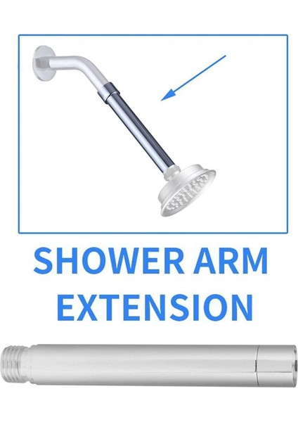 4 Inç Tarzı Paslanmaz Çelik Duş Uzatma Kolu Krom Kaplama Yuvarlak Boru Duş Başlığı Kolu Banyo Aksesuarları (Yurt Dışından)