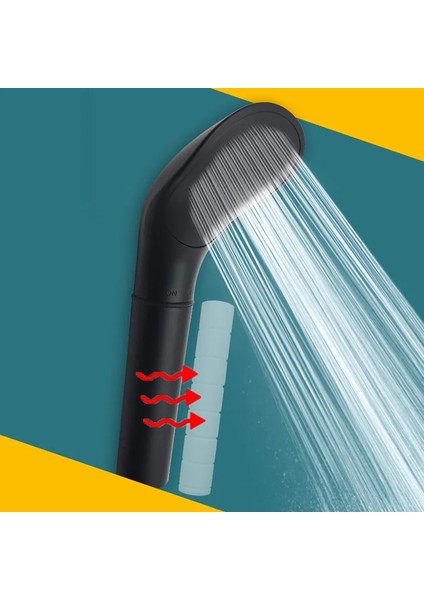 Filtre Siyah Stiliyle Yükseltmeler Yüksek Basınçlı Duş Başlığı Filtreli Ev Banyo Duş Odası Güçlendirici Yağış Duş Filtresi Püskürtme Memesi Su Tasarrufu (Yurt Dışından)