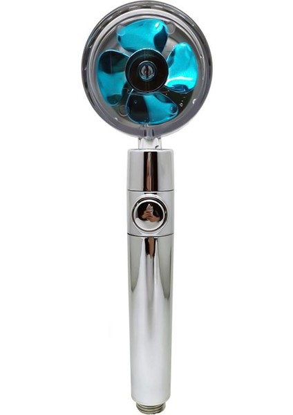 Mavi Stil 360 Derece Dönen Turbo Duş Başlığı Yüksek Basınçlı Püskürtme Memesi Filtresi Su Tasarrufu Yağmur Biçimli Duş Fan ile Banyo Aksesuarları (Yurt Dışından)
