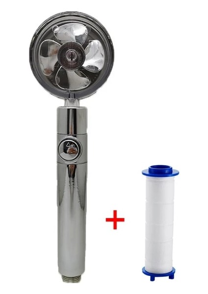 Gümüş Tarzı Duş Başlığı 360 Döndürülmüş Yüksek Basınçlı El Duş Başlığı Banyo Basınçlı Masajlı Duş Başlığı Evrensel Filtre Elemanı (Yurt Dışından)