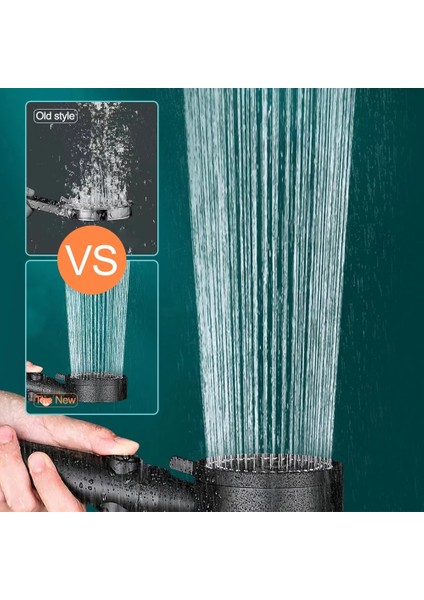 Gümüş Tarzı Ayarlanabilir Yüksek Basınçlı Duş Başlığı Tek Tuşla Durdurma Suyu 5 Vitesli Su Tasarrufu Sağlayan El Duş Başlığı Banyo Aksesuarları (Yurt Dışından) fiyatları