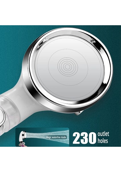 Gümüş Beyaz Tarzı Yüksek Basınçlı 3 Fonksiyonlu Spa Duş Başlığı Duş Başlığı Anahtarı ile Açma Kapama Düğmesi Filtre Banyo Başlığı Su Tasarruflu Duş Banyo (Yurt Dışından) fırsatları