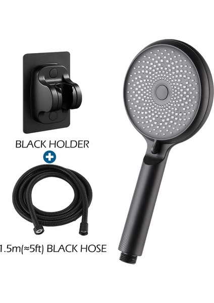 Siyah Set 2 Stili Galaxy Duş Başlığı 3 Mod Ayarlanabilir, Kendi Kendini Temizleyen Nozullarla Yağmur Duş Setleri, Hortumlu ve Tutuculu Banyo Aksesuarları (Yurt Dışından)