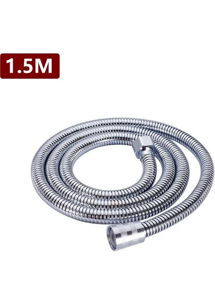 1.5m Gümüş Tüp Stili Duş Başlığı Su Tasarrufu 5 Mod Ayarlanabilir Yüksek Basınçlı Duş Başlığı El Püskürtme Memesi Banyo Aksesuarları 5 Renk (Yurt Dışından)