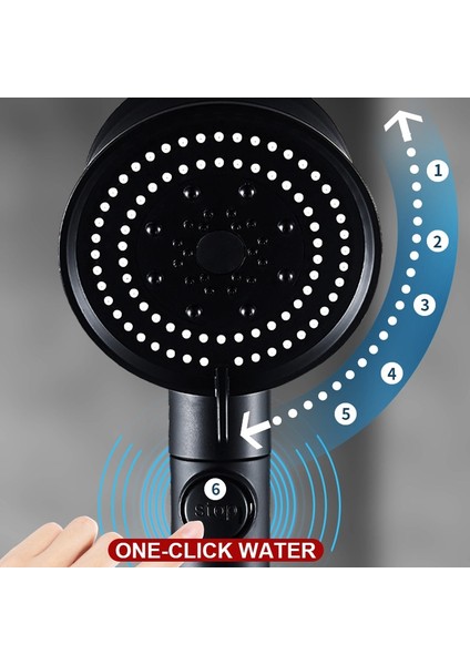 1.5m Gümüş Tüp Stili Duş Başlığı Su Tasarrufu 5 Mod Ayarlanabilir Yüksek Basınçlı Duş Başlığı El Püskürtme Memesi Banyo Aksesuarları 5 Renk (Yurt Dışından) fiyatları