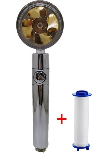 Altın Tarzı Yüksek Basınçlı Su Tasarruflu Duş Başlığı 360 Derece Dönen Yağmur Duş Başlığı El Basınçlı Masajlı Duş Başlığı Turbo Duş (Yurt Dışından)