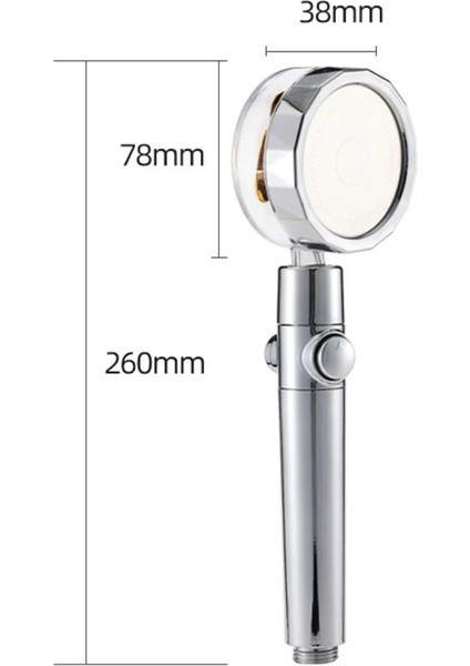 Altın Tarzı Yüksek Basınçlı Su Tasarruflu Duş Başlığı 360 Derece Dönen Yağmur Duş Başlığı El Basınçlı Masajlı Duş Başlığı Turbo Duş (Yurt Dışından)