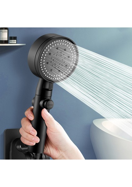 Gümüş D Tarzı 5 Modlu Duş Başlığı Yağış Yüksek Basınçlı Su Tasarruflu Duş Başlıkları El Duş Bataryası Banyo Aksesuarları (Yurt Dışından)