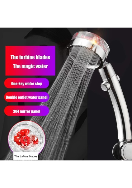 Sarı Tarzı Banyo Yüksek Basınçlı Duş Başlığı Ab Derece Su Tasarruflu El Duş Başlığı Banyo Başlığı Spa Turbo Duş Başlığı (Yurt Dışından)
