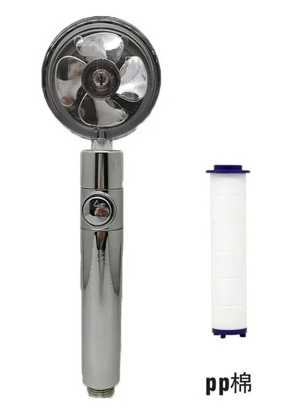 Filtre Stiliyle Gümüş Duş Başlığı Yüksek Basınçlı Su Tasarruflu Sprey Turbo Fan Yağış Duş Başlığı Sulama Kovası Duş Filtresi Banyo Aksesuarları (Yurt Dışından)