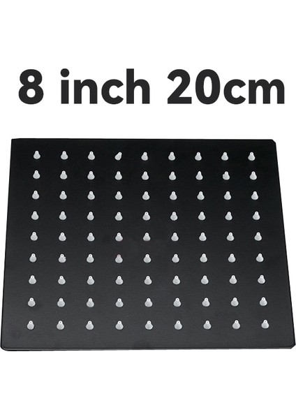 F 8 Inç 20CM Tarzı Inç Basınçlı Yağmur Duş Başlığı Paslanmaz Çelik Ultra Kule Başlıkları Krom F Yuvarlak ve Kare Yağmur Duşu (Yurt Dışından)