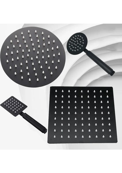 F 8 Inç 20CM Tarzı Inç Basınçlı Yağmur Duş Başlığı Paslanmaz Çelik Ultra Kule Başlıkları Krom F Yuvarlak ve Kare Yağmur Duşu (Yurt Dışından)