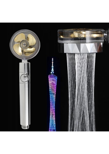 Filtre Stiliyle Sarı Banyo Su Tasarruflu Duş Başlığı Akışı 360 Derece Dönen Küçük Fan Yüksek Basınçlı Püskürtme Memesi Banyo Aksesuarları (Yurt Dışından) modelleri