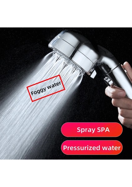 Beyaz Duş Tarzı Spa Yağmur Biçimli Duş Başlığı El Duşu Çok Fonksiyonlu Ayarlanabilir Duş Yüksek Basınçlı Duş Başlığı Su Tasarrufu Spa Duş Başlığı (Yurt Dışından)