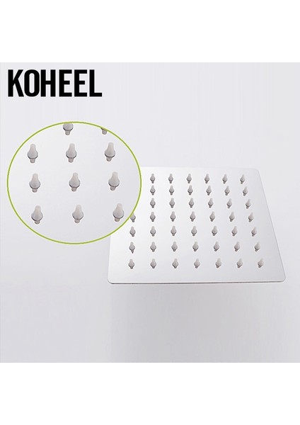 8 Inç Tarzı Koheel Yağmur Duş Başlığı Kare Krom Tavan Yağmur Paslanmaz Çelik Duş Başlığı Yağmur Duş Başlıkları Kulplu (Yurt Dışından)