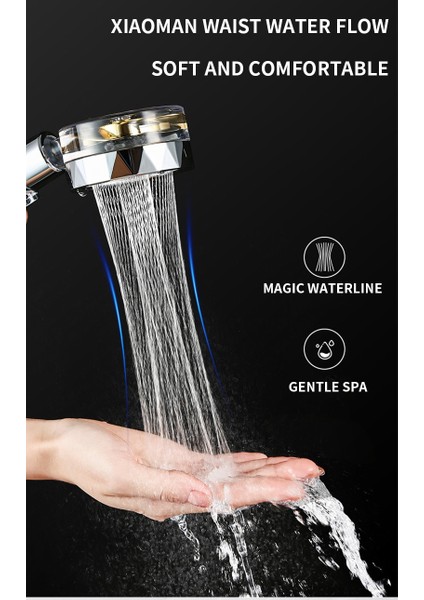 Gümüş Tarzı Duş Başlığı Su Tasarrufu Akışı Güçlü Basınçlandırma Püskürtme Memesi 360 Derece Dönen Küçük Fan ile Banyo Aksesuarları (Yurt Dışından) fiyatları