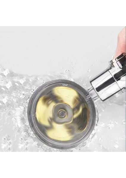 Gümüş Su Durdurma Stili Su Tasarrufu Akışı 360 Derece Dönen Küçük Fan Abs Yağmur Yüksek Basınçlı Püskürtme Memesi Banyo Aksesuarları Turbo (Yurt Dışından) fırsatları