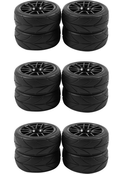 12 Adet 1/10 Lastik Lastik Rc Yarış Arabası Lastikleri Yol Tekerlek Jantı Için Fit 9068-6081 Rc Araba Parçası (Yurt Dışından)
