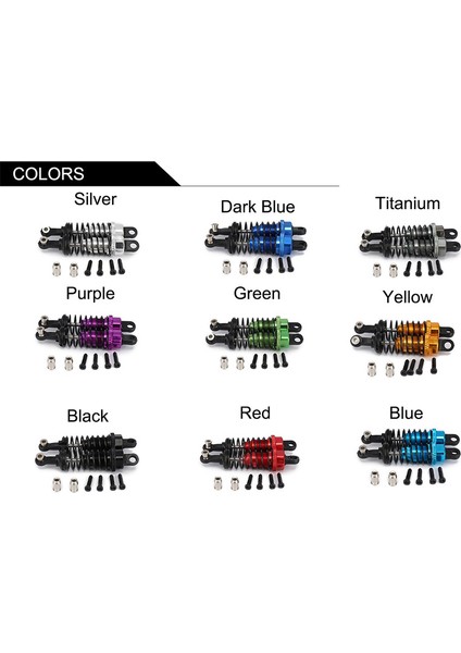 2 Adet Yağ Ayarlanabilir 65MM Damper Rc Araba Için 1/18 A959 A969 A979 K929, Yeşil (Yurt Dışından)