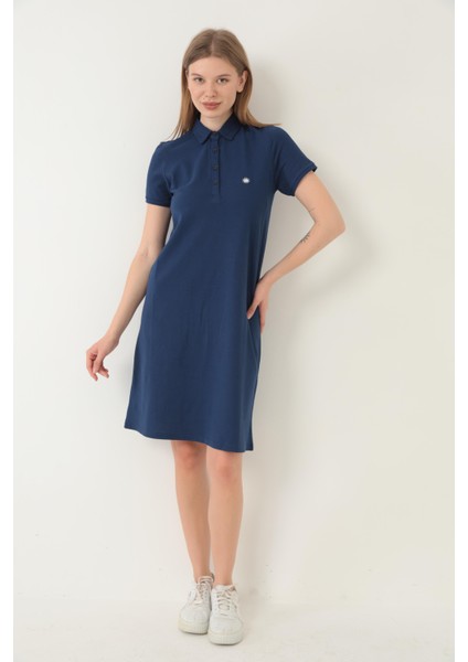 Indigo Kadın Polo Yaka Kısa Kollu Örme Elbise -2431 fiyatları
