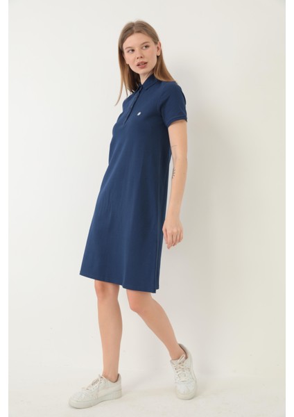 Indigo Kadın Polo Yaka Kısa Kollu Örme Elbise -2431 indirimleri