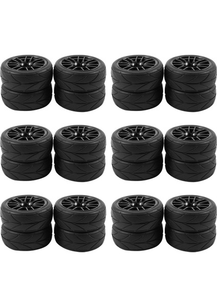 24 Adet 1/10 Lastik Lastik Rc Yarış Arabası Lastikleri Yol Tekerlek Jantı Için Fit 9068-6081 Rc Araba Parçası (Yurt Dışından)