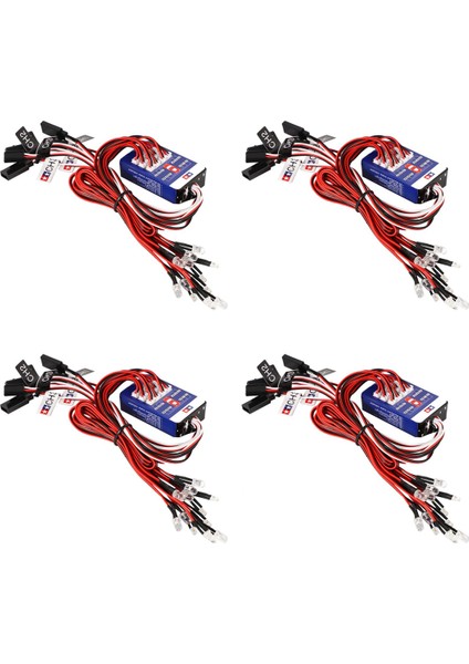 4x 12 LED Aydınlatma Kiti Direksiyon Fren Simülasyon Flaş Işığı 1/10 Ölçekli Modeller Için Rc Araba Eksenel (Yurt Dışından)