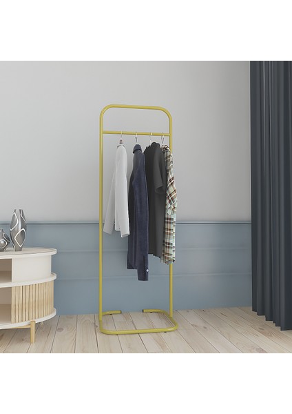 Butik Dik Tekli Gold Konfeksiyon Askısı Ayaklı Askılık Elbise Askılığı