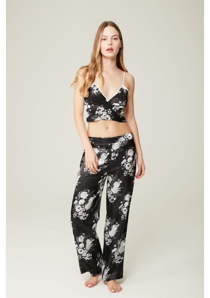 Saten 3'lü Pijama Takımı Ashley Darkrosse