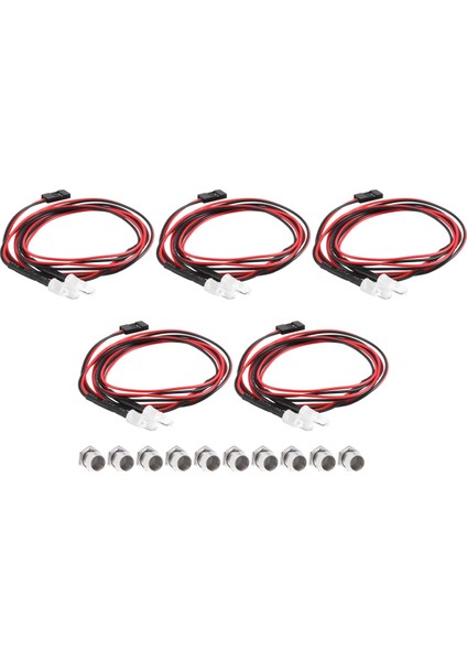 5 Adet 2led 5mm Farlar Rc Aksesuar LED Işıkları 1/10 Model Drift Otomobil Araç Için, Kırmızı (Yurt Dışından)