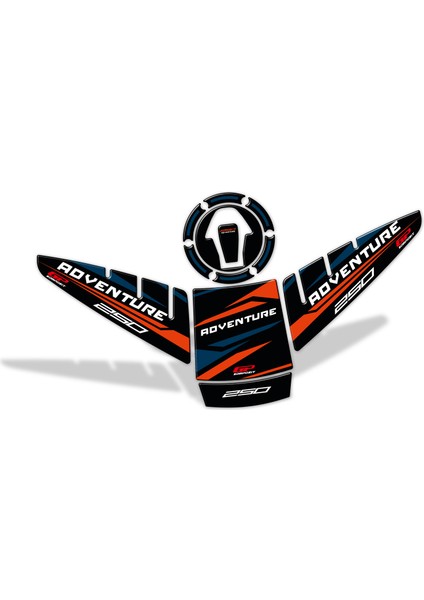 Ktm 250 Adventure 2020-2024 Uyumlu Tank Pad Seti Siyah-Mavi fiyatları