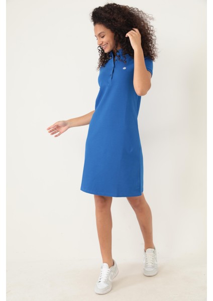 Saks Kadın Polo Yaka Kısa Kollu Örme Elbise -2431 fiyatları