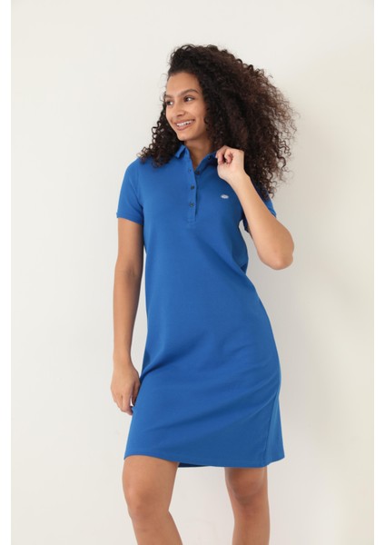 Saks Kadın Polo Yaka Kısa Kollu Örme Elbise -2431 fırsatları