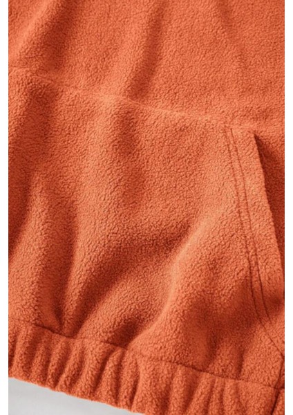 Kadın Kanguru Cepli Fermuarlı Polar Sweatshirt modelleri