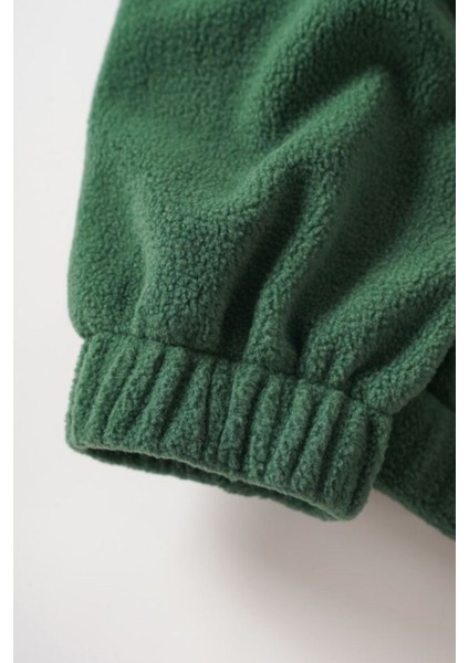 Kadın Kanguru Cepli Fermuarlı Polar Sweatshirt modelleri