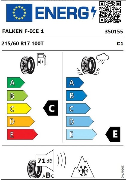 215/60 R17 Tl 100T Xl Wınter Peak F-Ice1 Suv Oto Kış Lastiği (Üretim Yılı:2024)