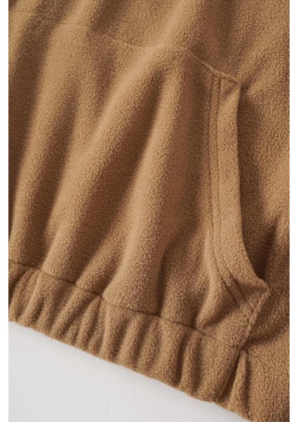 Kadın Kanguru Cepli Fermuarlı Polar Sweatshirt fırsatları