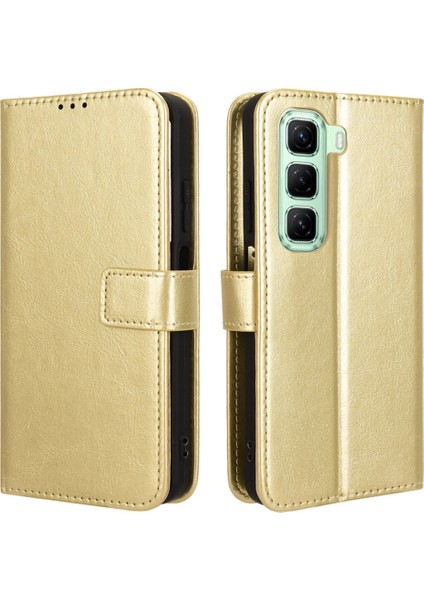 Infinix Hot 50 5g Crazy Horse Doku Pu Deri Telefon Cüzdan Kapağı (Yurt Dışından)
