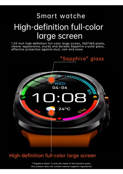 Sk7 Ultra Akıllı Saat 47MM Kablosuz Şarj Cihazı Bluetooth Çağrı Android Ios Için Yedek Kordon