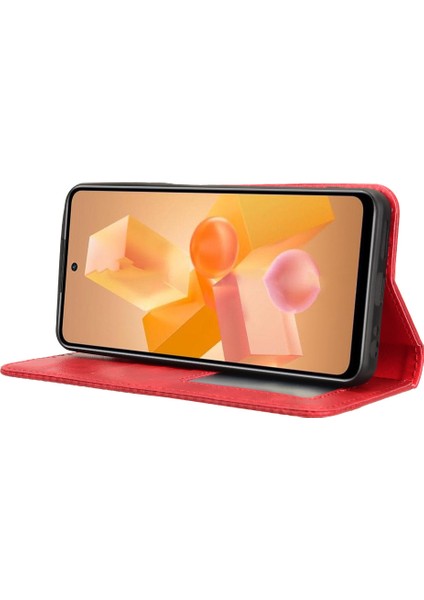 Infinix Hot 40I Retro Deri Telefon Kılıfı Telefon Standı Cüzdan Kapağı (Yurt Dışından) fırsatları