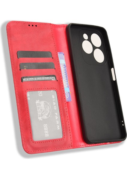 Infinix Hot 40I Retro Deri Telefon Kılıfı Telefon Standı Cüzdan Kapağı (Yurt Dışından) indirimleri