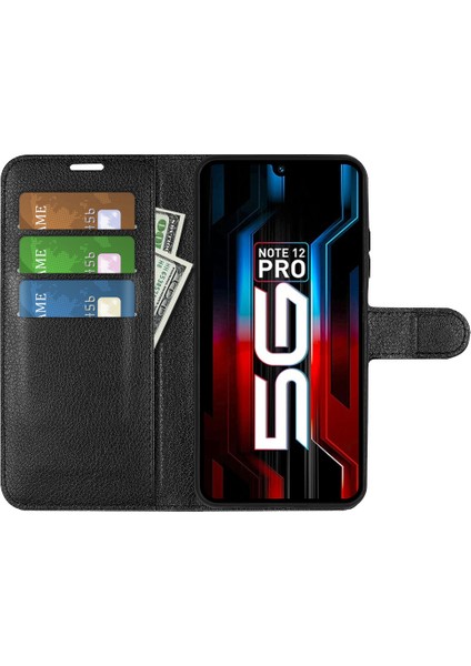 Infinix Note 12 Pro 5g Stand Telefon Kılıfı, Cüzdan Fonksiyonu Litchi Doku Deri Kabuk Kapağı (Yurt Dışından)