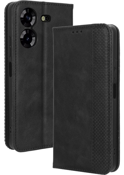 Tecno Pova 5 4g Telefon Kapak Standı Cüzdan Retro Pu Deri Kabuk (Yurt Dışından)