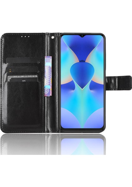 Tecno Spark 10 4g Pu Deri Cüzdan Crazy Horse Doku Standı Flip Telefon Kapağı (Yurt Dışından)