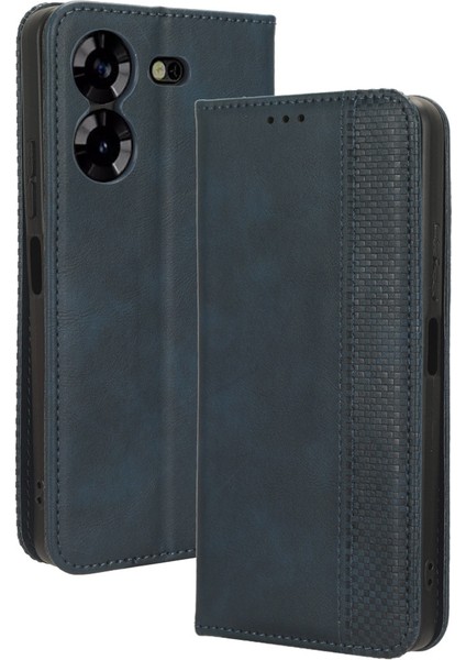 Tecno Pova 5 4g Telefon Kapak Standı Cüzdan Retro Pu Deri Kabuk (Yurt Dışından)
