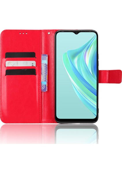 Infinix Hot 20I 4g X665C / X665E Çılgın At Dokusu Manyetik Kelp Pu Deri Kılıf Cüzdan Stand Şok Geçirmez Telefon Kapağı Kayışlı (Yurt Dışından)