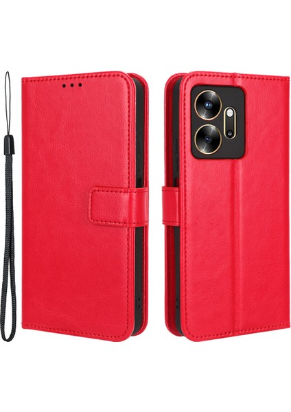 Infinix Zero 20 4g X6821 Çılgın At Doku Telefon Kılıfı Pu Deri Cüzdan Anti-Damla Çevirme Stand Kapağı (Yurt Dışından)